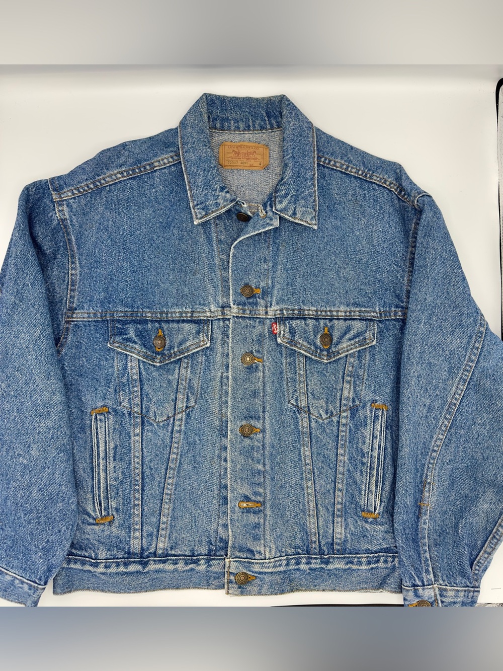 Vintage 80s Levi’s 70507 Denim Trucker Jacket Shoot Alaska Film Logo Small - Picture 1 of 14